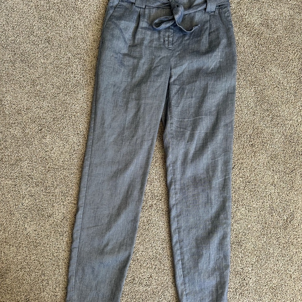 Express Women's Gray Tie-Waist Trousers
